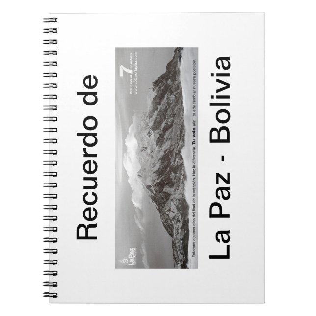 recuerdo de Las Paz Notebook (Front)