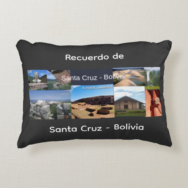 Recuerdo de Santa Cruz Bolivia Decorative Cushion (Front)