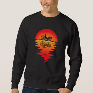 Recumbent Bike Recumbent Trike Cyclist Vintage Sun Sweatshirt