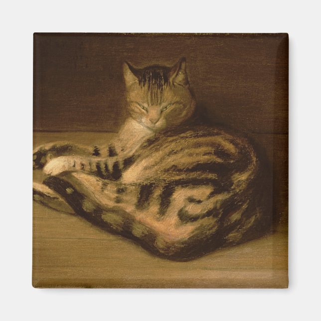 Recumbent Cat, 1898 Magnet (Front)