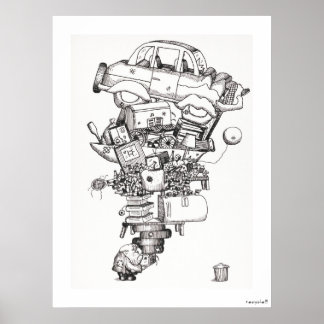 Recycle (1970) vintage illustrated poster