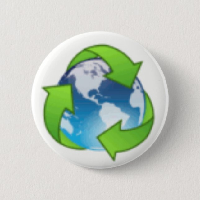Recycle 6 Cm Round Badge (Front)