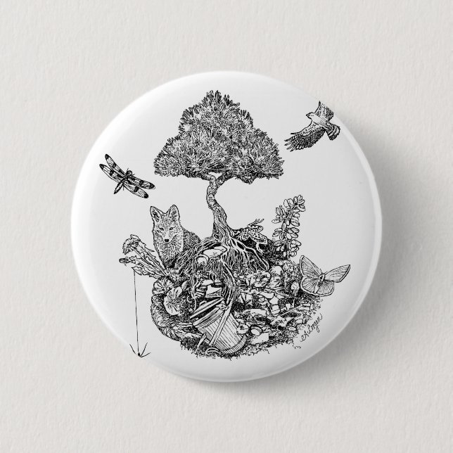 Recycle 6 Cm Round Badge (Front)