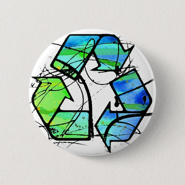 Recycle 6 Cm Round Badge (Front)