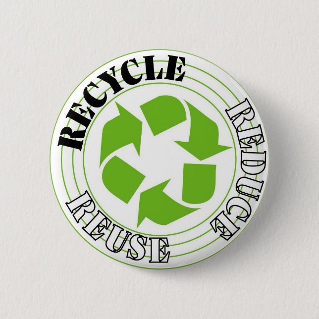 Recycle 6 Cm Round Badge (Front)