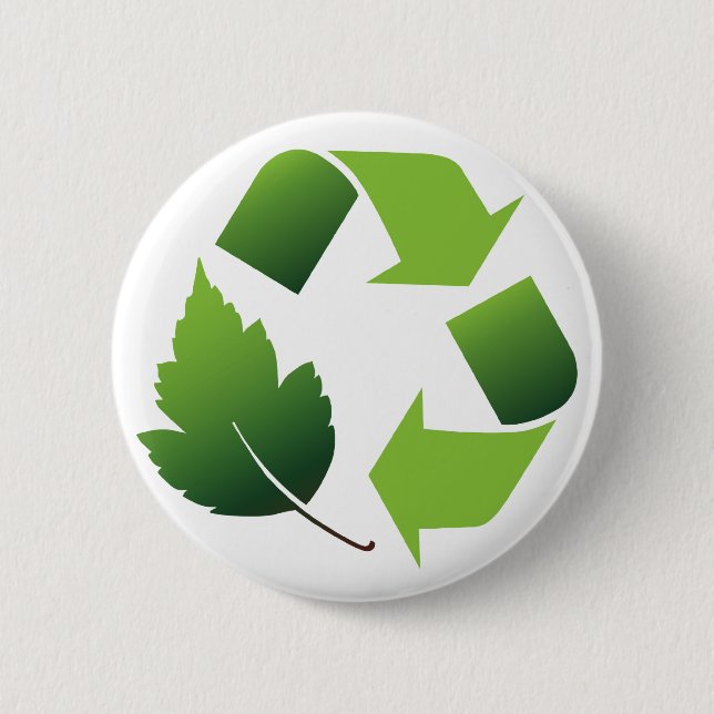 Recycle 6 Cm Round Badge (Front)