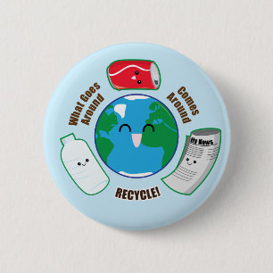 Recycle 6 Cm Round Badge