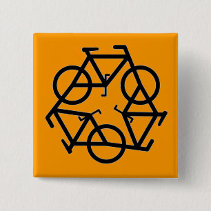 Recycle Bicycle Logo Symbol 15 Cm Square Badge