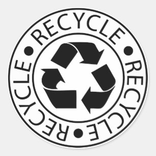 Recycle Black Symbol Eco Earth Day Go Green Classic Round Sticker