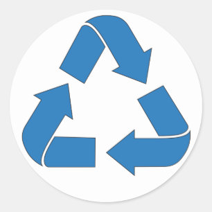 Recycle Blue Arrows Classic Round Sticker