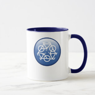 recycle blue ringer ceramic mug by Petr Kratochvil