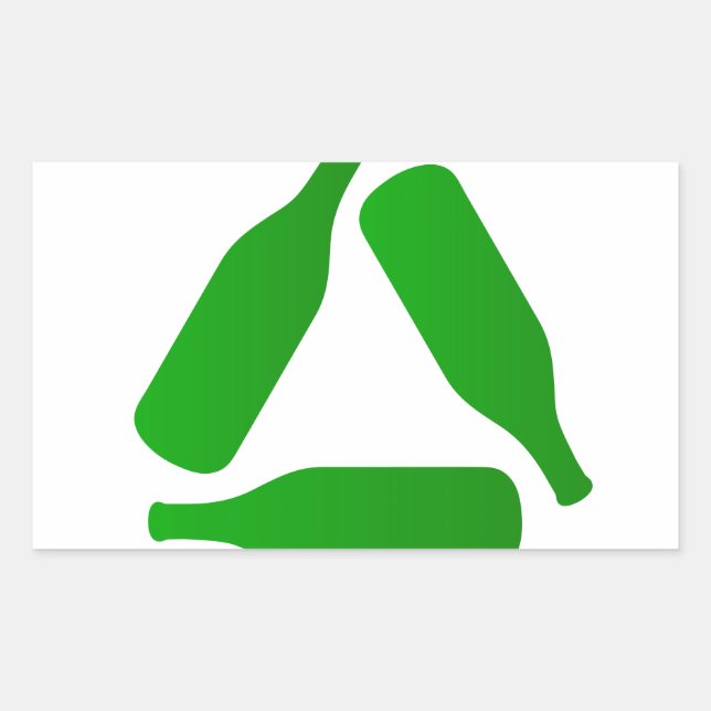 Recycle bottles rectangular sticker (Front)