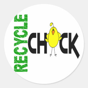 Recycle Chick 1 Classic Round Sticker