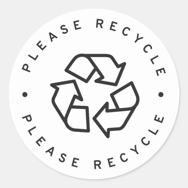 recycle classic round sticker (Front)