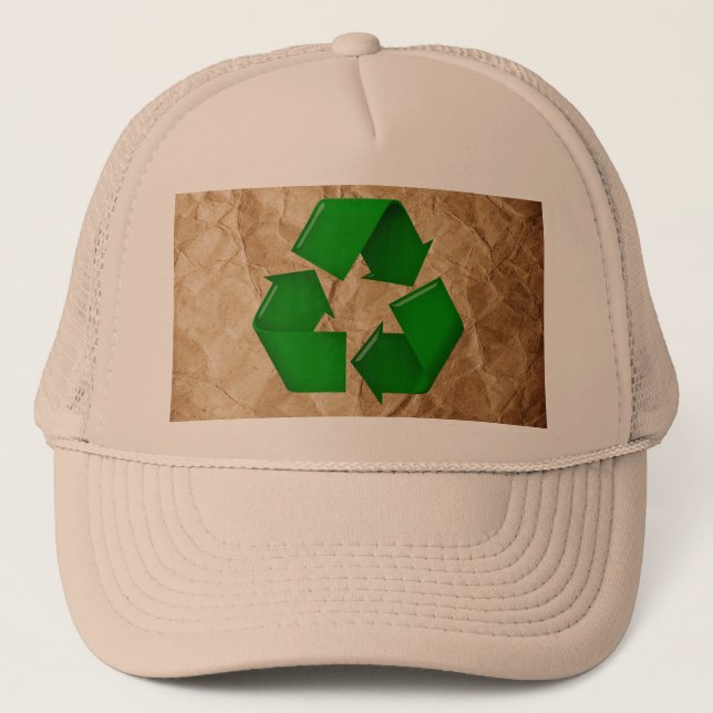 Recycle - Crumpled Paper Trucker Hat (Front)