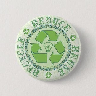 Recycle Earth Day Gear 6 Cm Round Badge