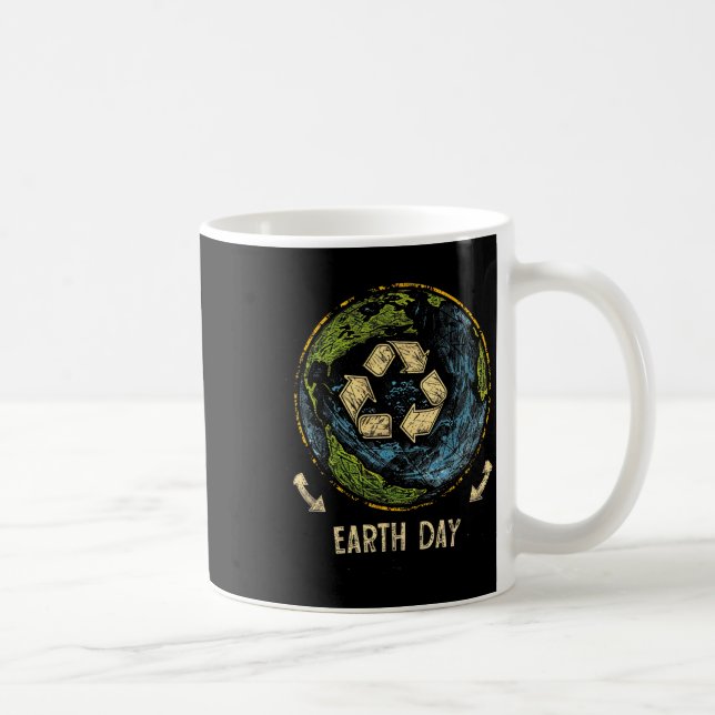 Recycle Earth Day Nature Planet Conservation Tree  Coffee Mug (Right)