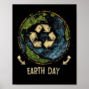 Recycle Earth Day Nature Planet Conservation Tree  Poster