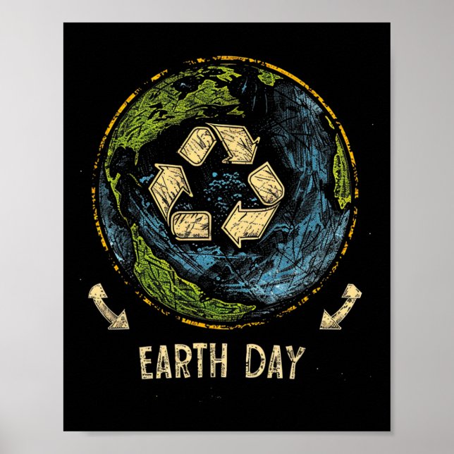 Recycle Earth Day Nature Planet Conservation Tree  Poster (Front)
