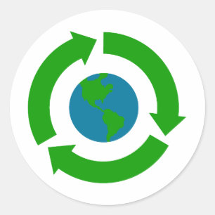 Recycle Earth Logo Design Classic Round Sticker