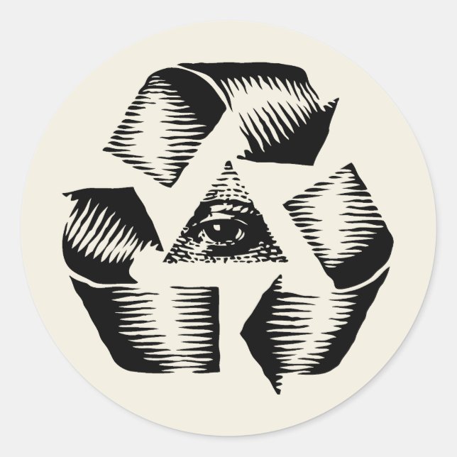 Recycle Eye Classic Round Sticker (Front)