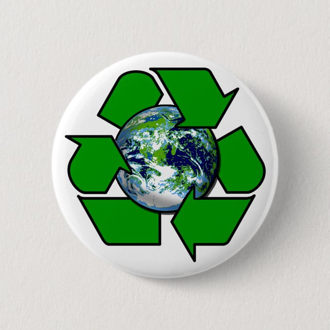 Recycle for Planet Earth 6 Cm Round Badge (Front)