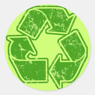 Recycle Graphic Vintage Classic Round Sticker