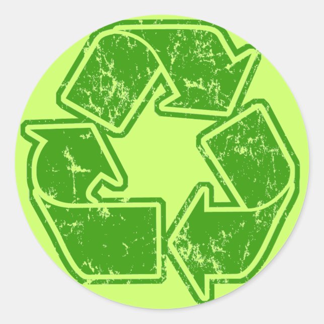 Recycle Graphic Vintage Classic Round Sticker (Front)