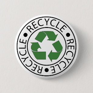 Recycle Green Ceter Logo 6 Cm Round Badge