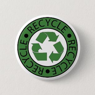 Recycle Green Symbol Go Green Earth Day Eco 6 Cm Round Badge