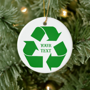 Recycle Green Symbol Photo Christmas Ceramic Ornament
