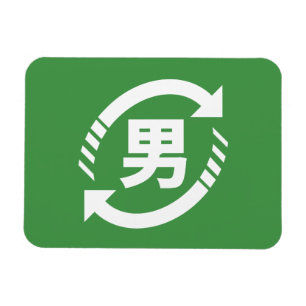 Recycle Japanese Boys   Kanji Nihongo Sign Magnet