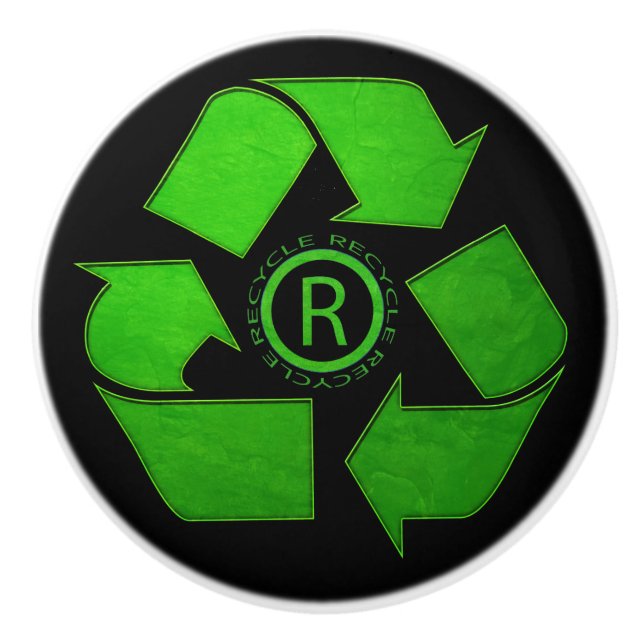 Recycle Logo by Shirley Taylor Ceramic Knob (Front)