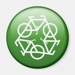 Recycle Logo w/ Bicycles Magnet