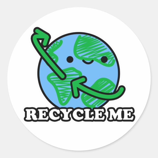 "Recycle Me" Earth Stickers (Front)
