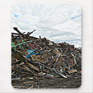 Recycle metal scrap at junkyard mouse pad