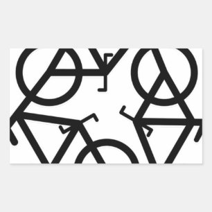 recycle motion of bike and life rectangular sticker