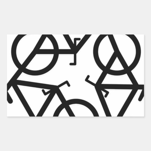 recycle motion of bike and life rectangular sticker (Front)