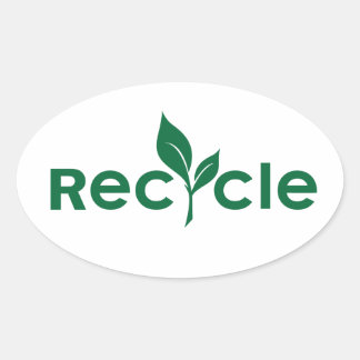 Recycle Oval Sticker