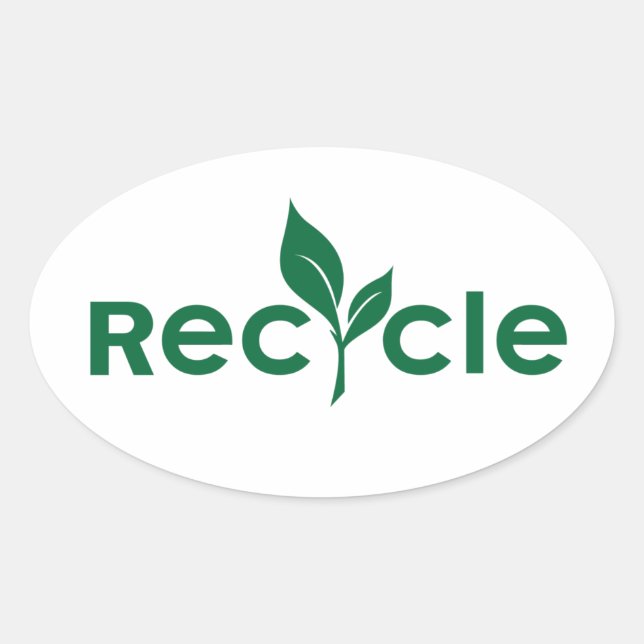 Recycle Oval Sticker (Front)