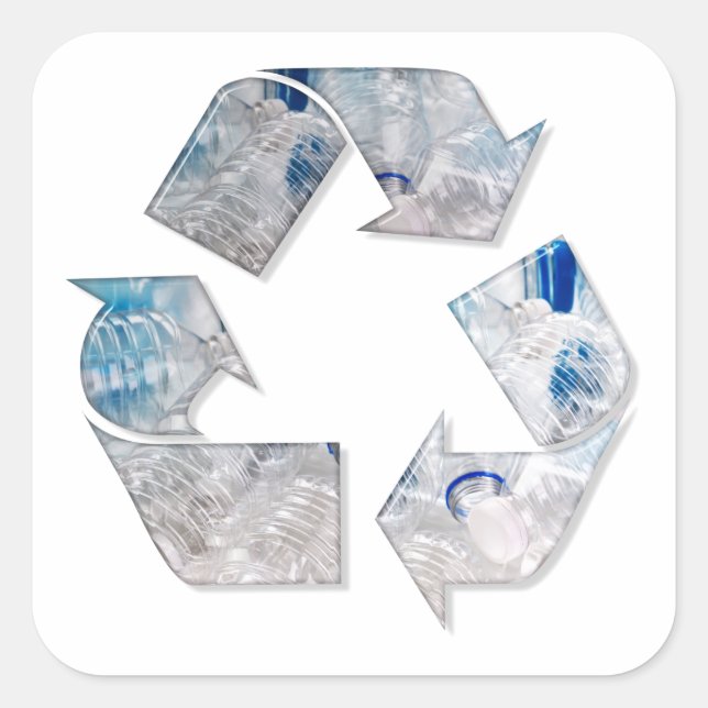 Recycle Plastic Bottles Symbol Square Sticker (Front)