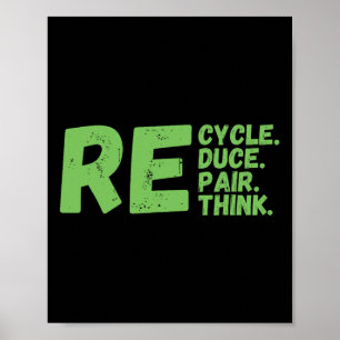 Recycle Reduce Repair Rethink Earth Day Activism Poster