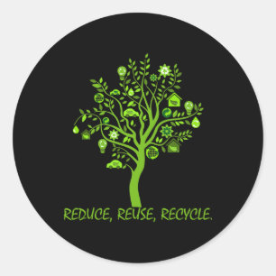 Recycle Reduce Reuse Earth Day Save Planet Classic Round Sticker