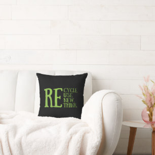 Recycle reduce reuse renew rethink cushion