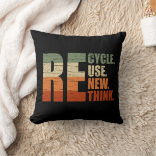 Recycle reduce reuse renew rethink cushion
