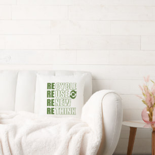 Recycle reduce reuse renew rethink cushion