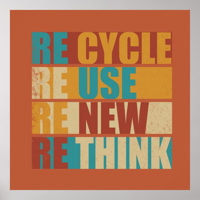 Recycle reduce reuse renew rethink poster (Front)