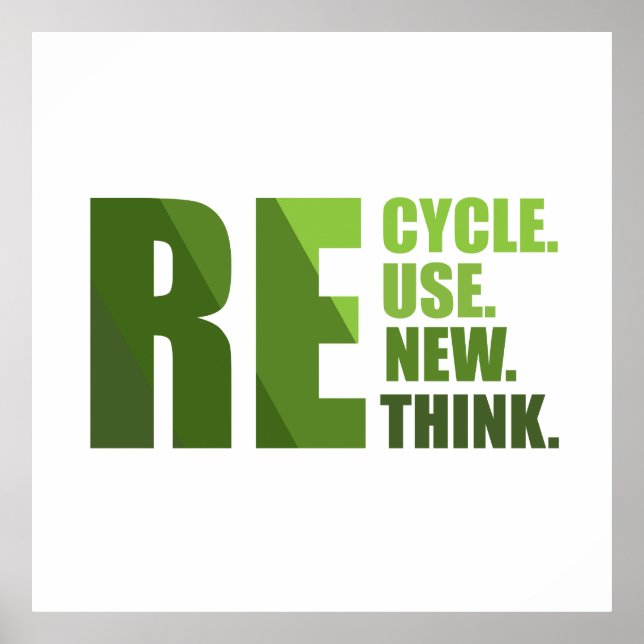 Recycle reduce reuse renew rethink poster (Front)