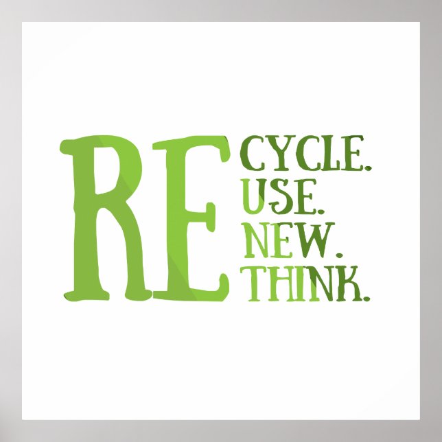 Recycle reduce reuse renew rethink poster (Front)
