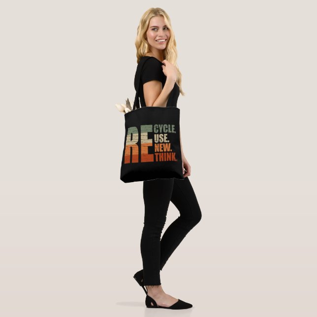 Recycle reduce reuse renew rethink tote bag (On Model)